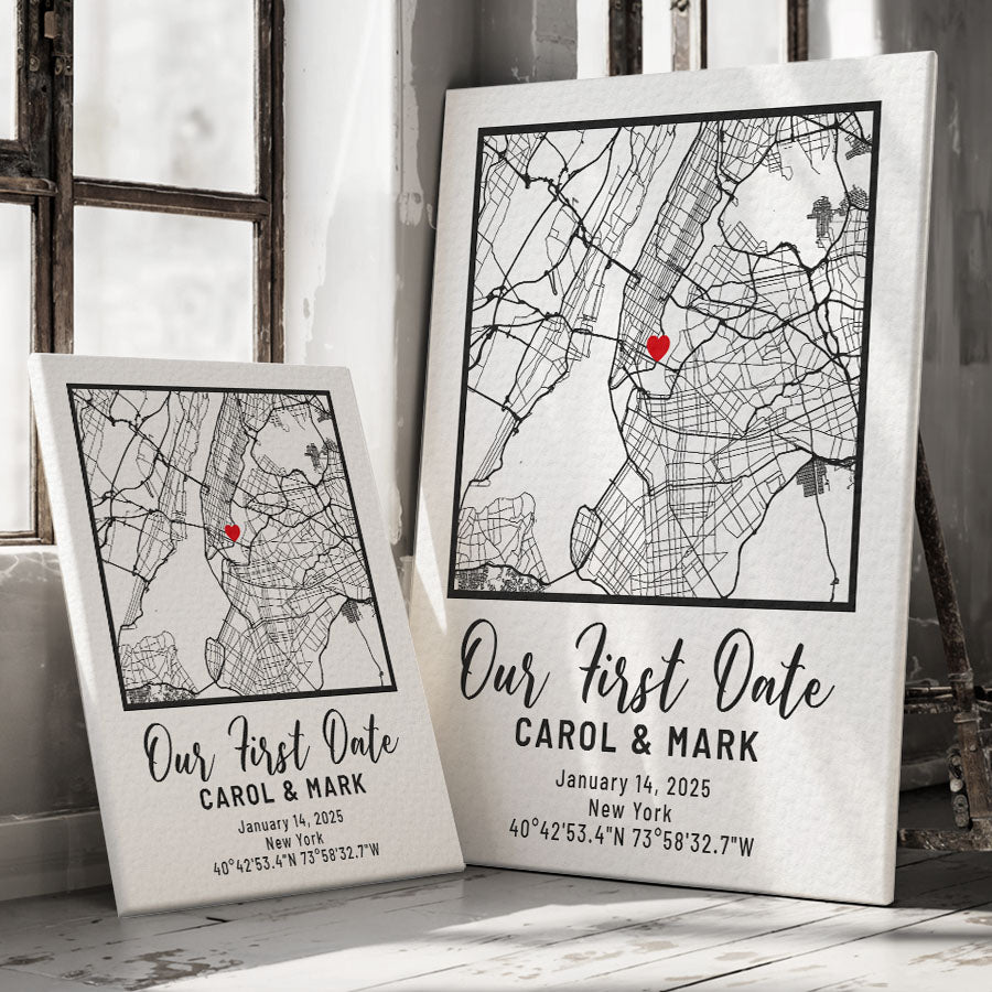 Personalized Valentine’s Day Gift for Husband | Custom Map Print