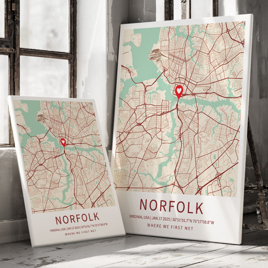 Personalized Valentine’s Day Gift for Husband | Map Valentine