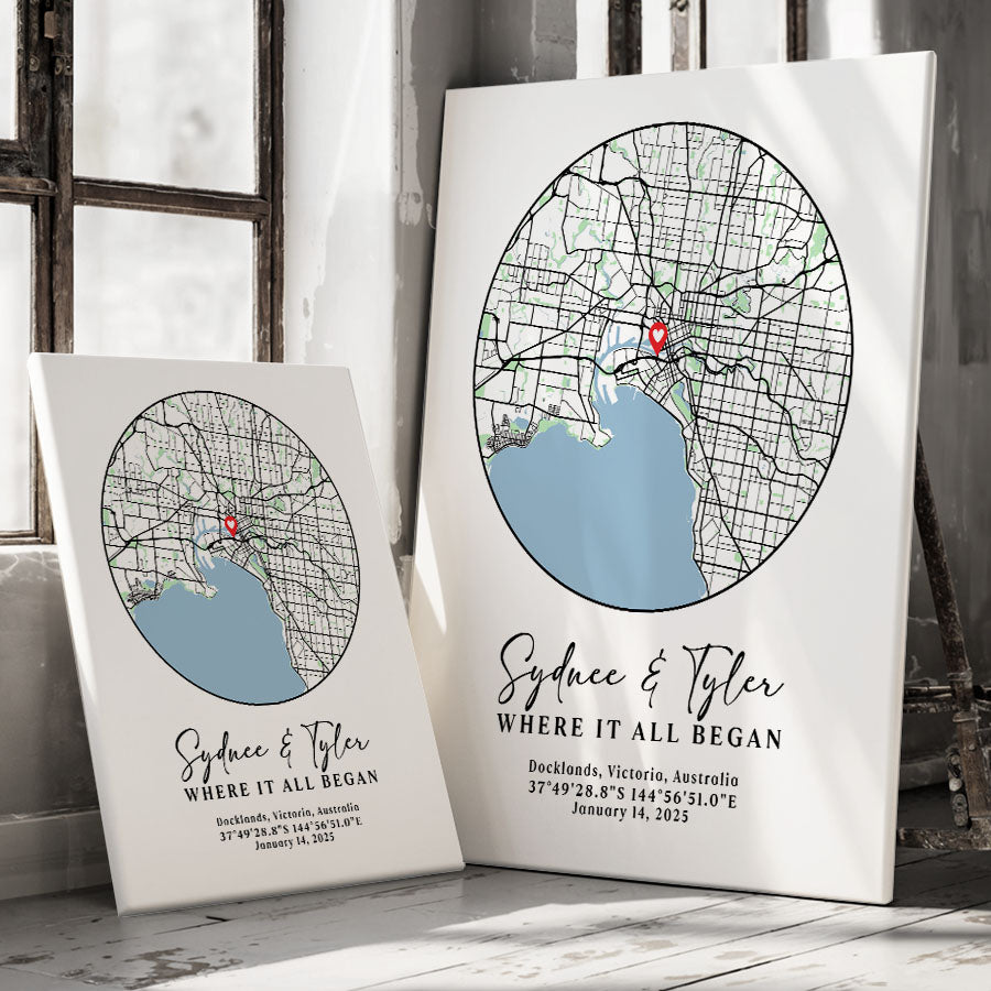 Personalized Valentine’s Day Gift for Husband | Custom Map Prints