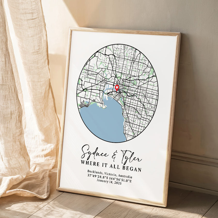 Personalized Valentine’s Day Gift for Husband | Custom Map Prints