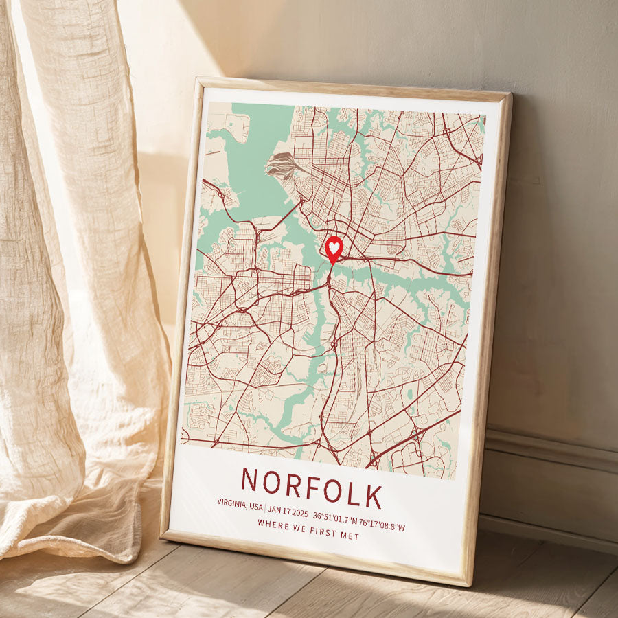 Personalized Valentine’s Day Gift for Husband | Map Valentine