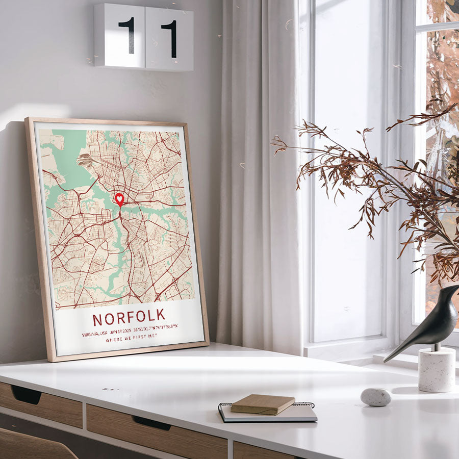 Personalized Valentine’s Day Gift for Husband | Map Valentine