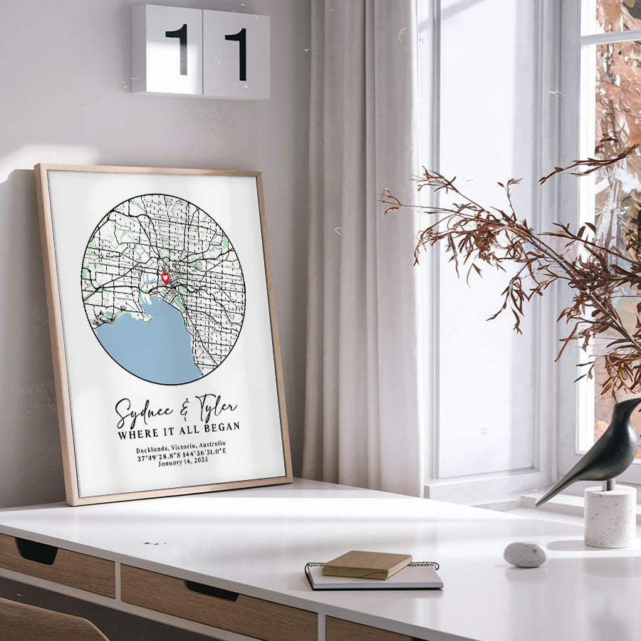 Personalized Valentine’s Day Gift for Husband | Custom Map Prints