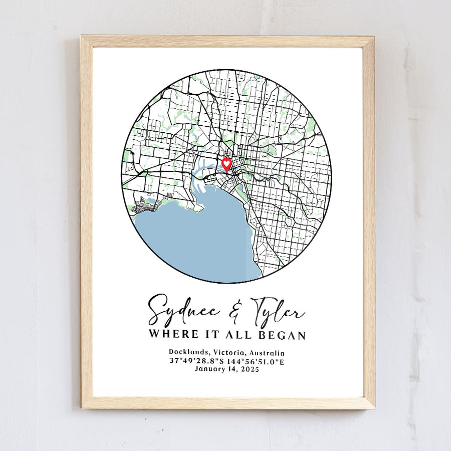 Personalized Valentine’s Day Gift for Husband | Custom Map Prints
