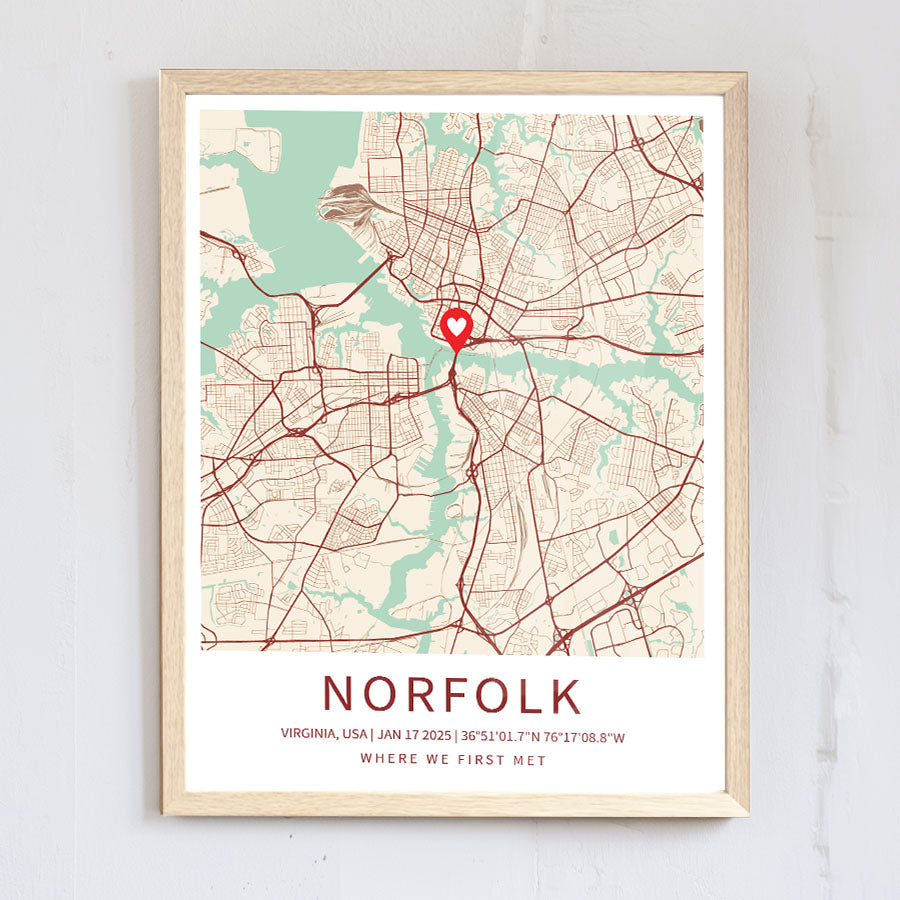 Personalized Valentine’s Day Gift for Husband | Map Valentine