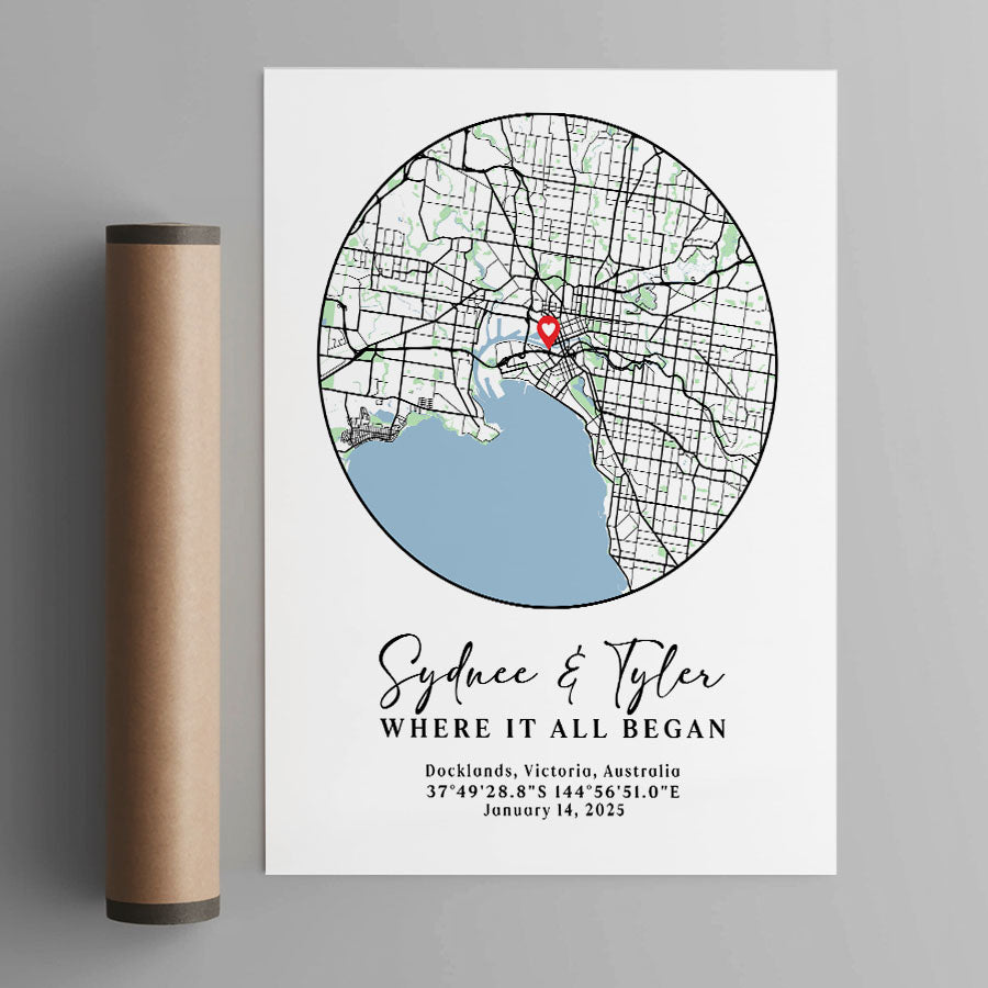 Personalized Valentine’s Day Gift for Husband | Custom Map Prints