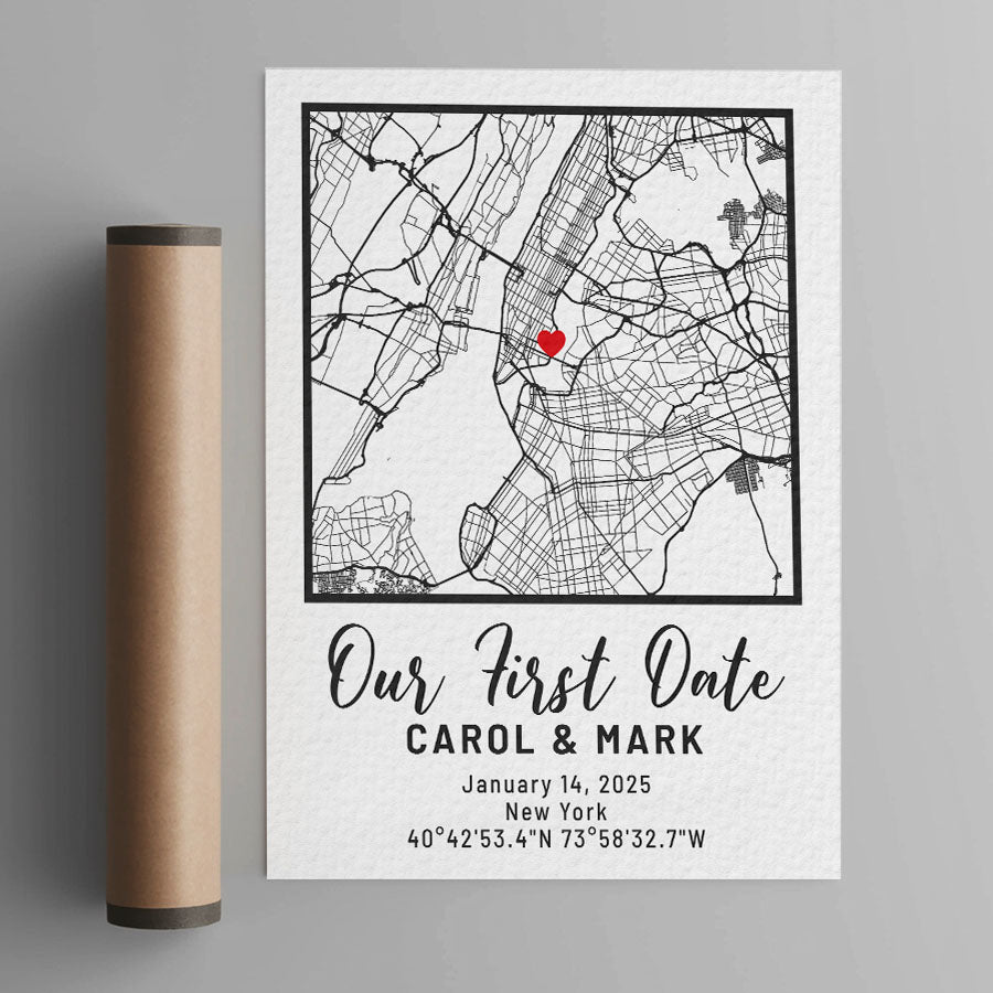Personalized Valentine’s Day Gift for Husband | Custom Map Print