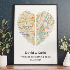 Personalized Valentine’s Day Gifts For Boyfriend | Custom Map Prints