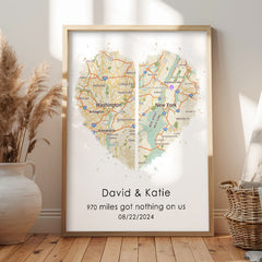 Personalized Valentine’s Day Gifts For Boyfriend | Custom Map Prints