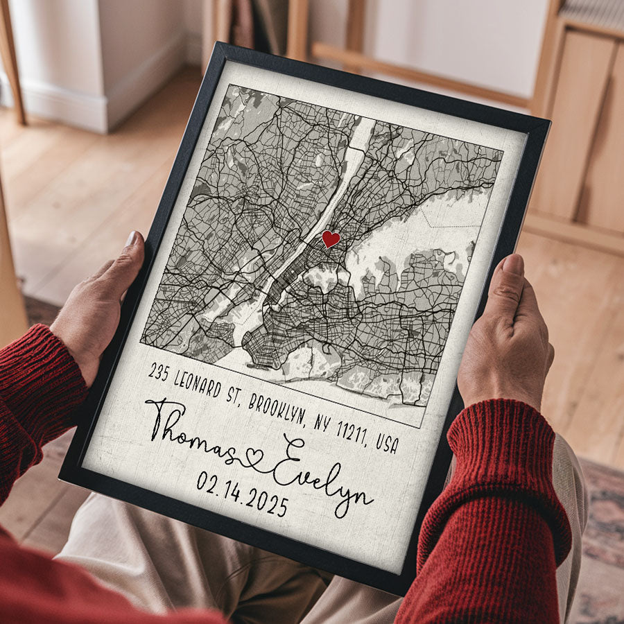 Personalized Valentine’s Day Gifts for Husband | Map Valentine
