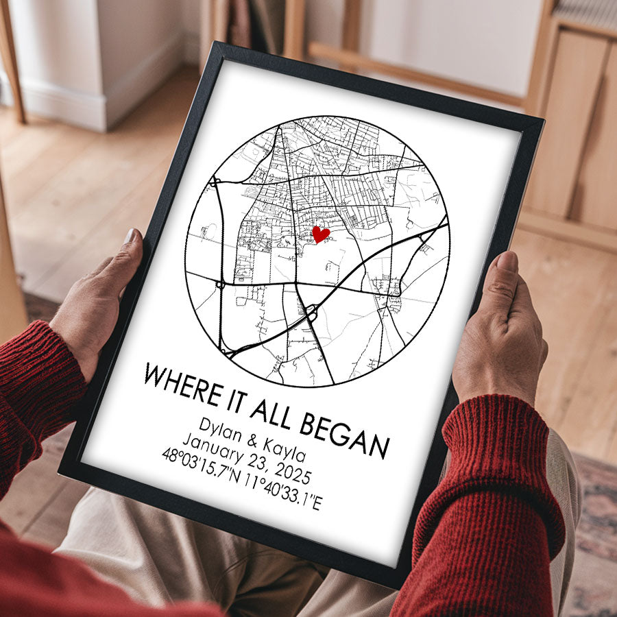 Personalized Valentine’s Day Gifts for Husband | Custom Map Print