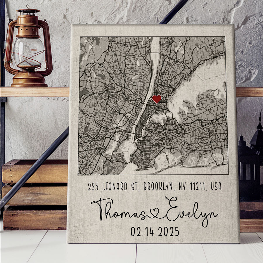 Personalized Valentine’s Day Gifts for Husband | Map Valentine