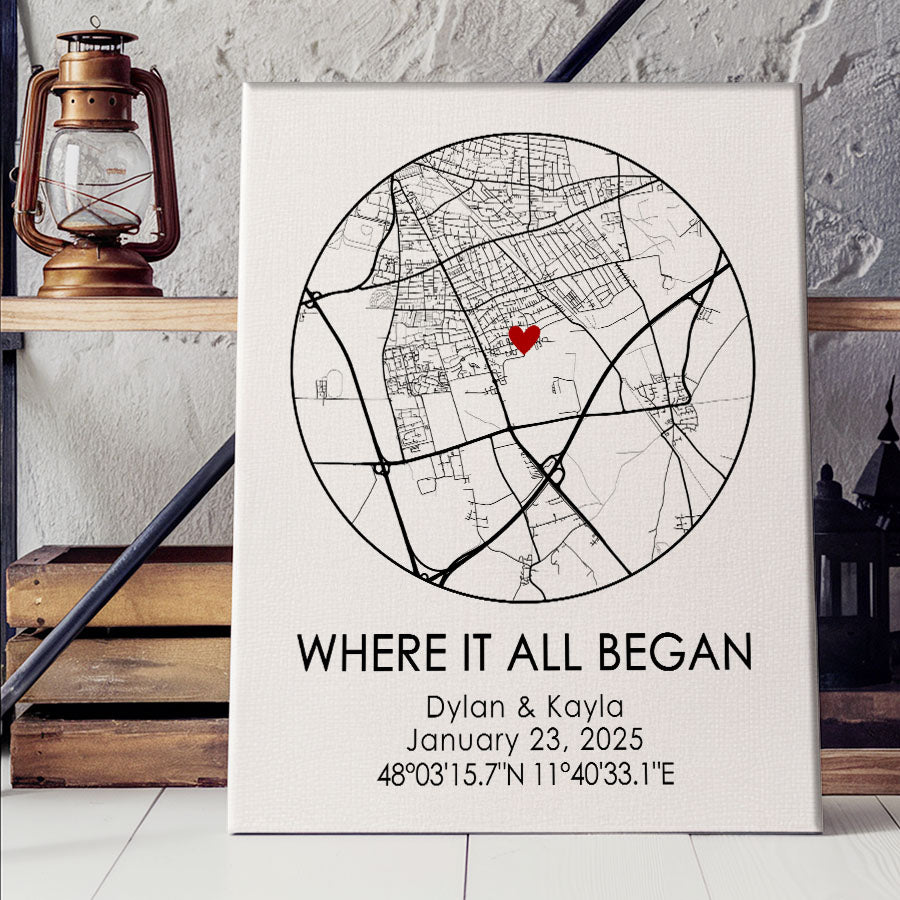 Personalized Valentine’s Day Gifts for Husband | Custom Map Print