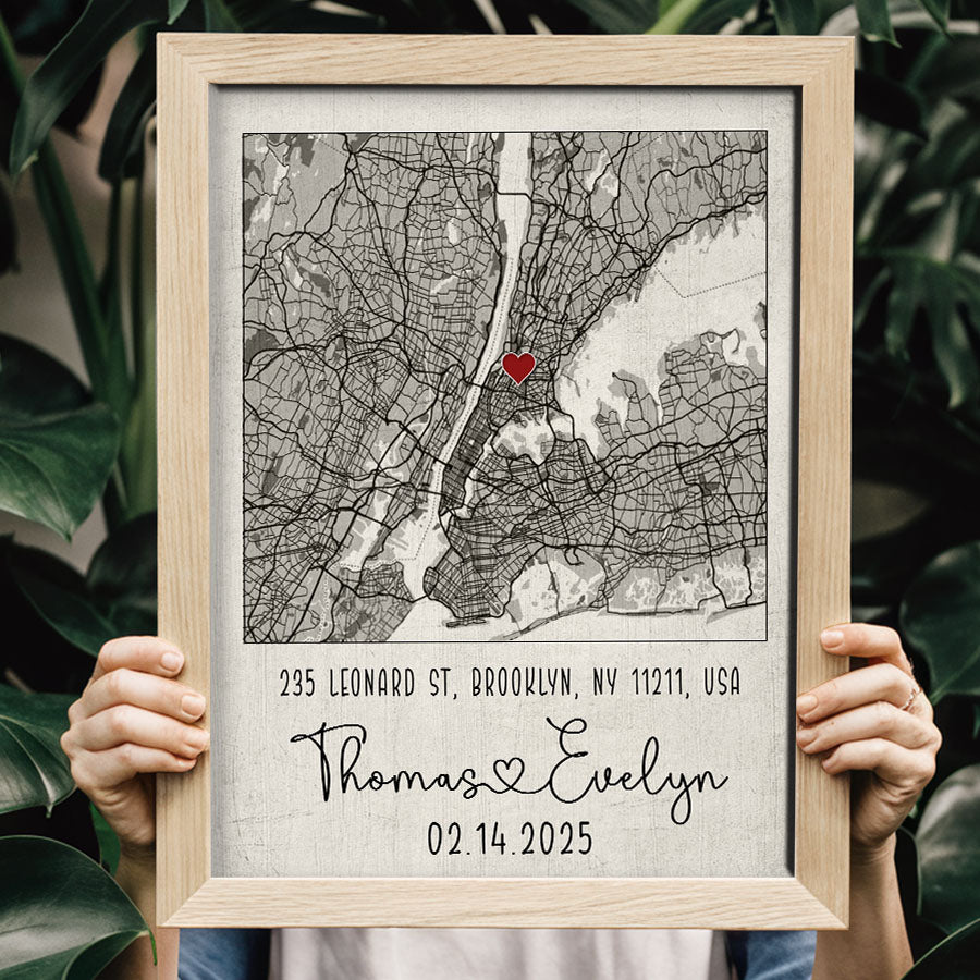 Personalized Valentine’s Day Gifts for Husband | Map Valentine
