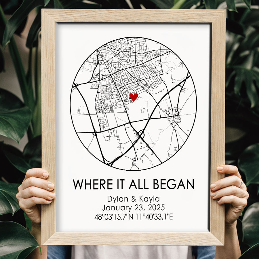 Personalized Valentine’s Day Gifts for Husband | Custom Map Print