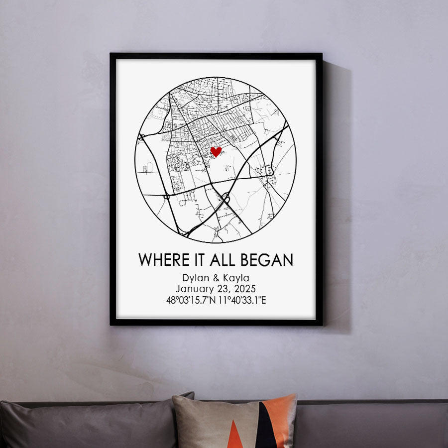 Personalized Valentine’s Day Gifts for Husband | Custom Map Print