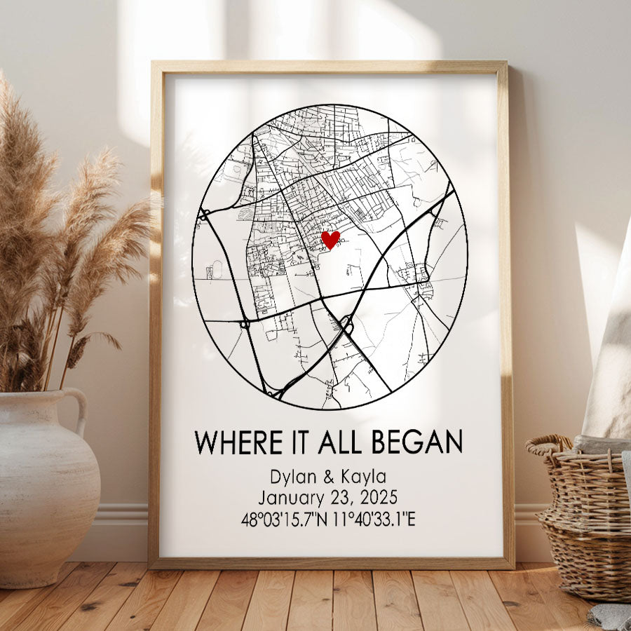 Personalized Valentine’s Day Gifts for Husband | Custom Map Print