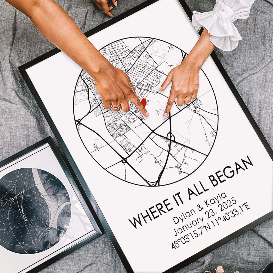 Personalized Valentine’s Day Gifts for Husband | Custom Map Print