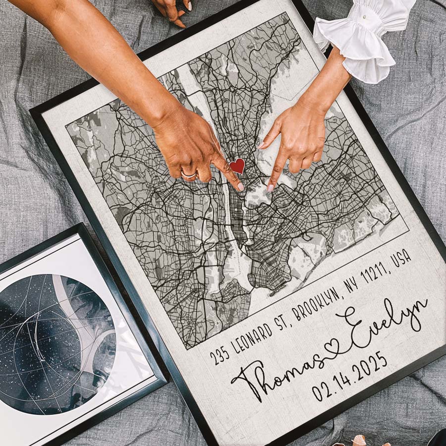 Personalized Valentine’s Day Gifts for Husband | Map Valentine