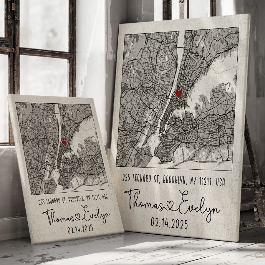 Personalized Valentine’s Day Gifts for Husband | Map Valentine