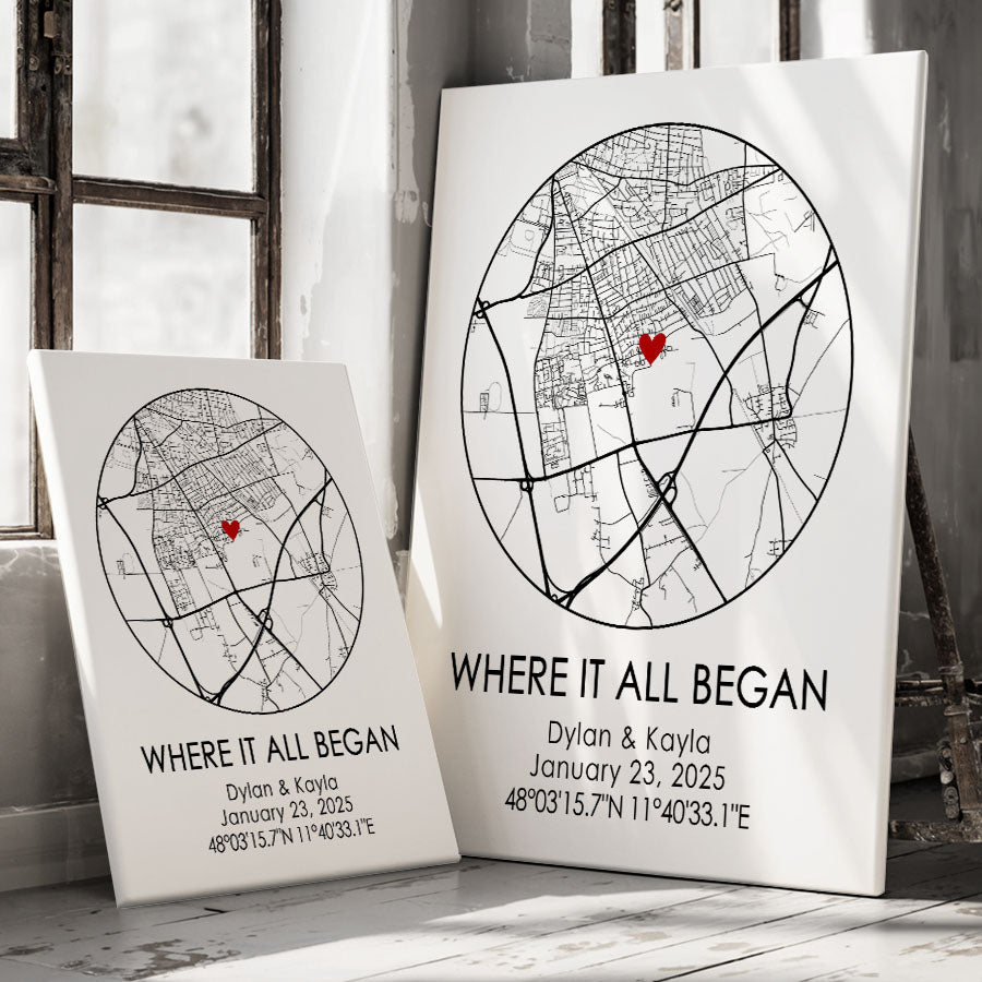 Personalized Valentine’s Day Gifts for Husband | Custom Map Print