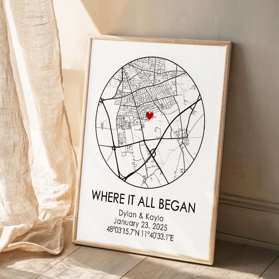 Personalized Valentine’s Day Gifts for Husband | Custom Map Print