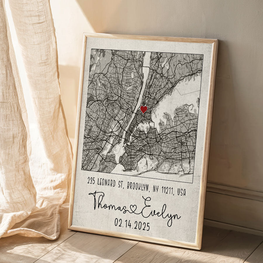 Personalized Valentine’s Day Gifts for Husband | Map Valentine