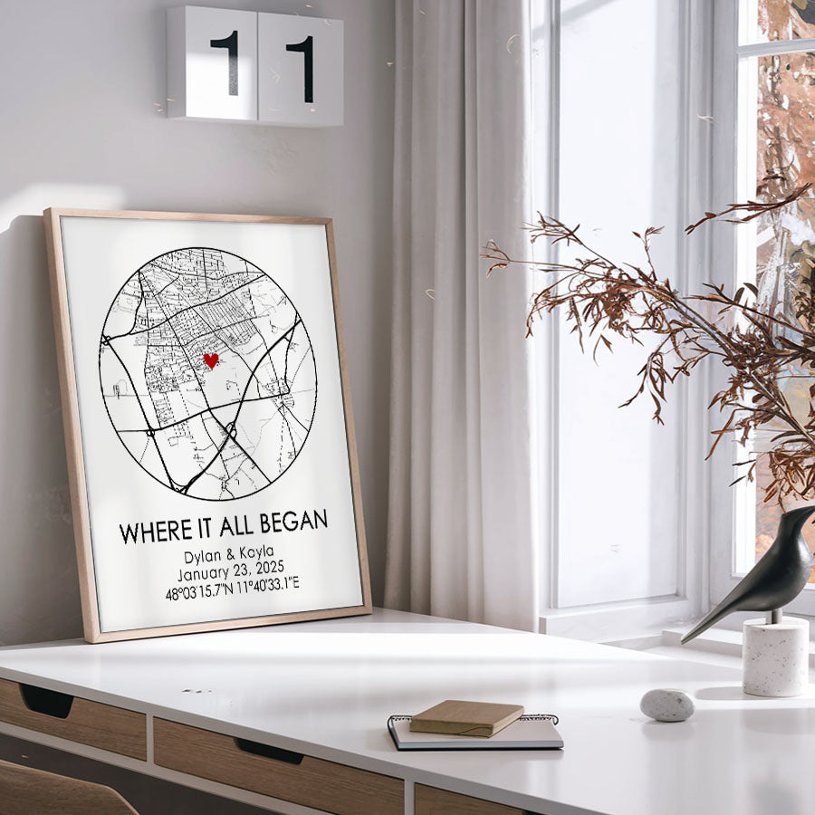 Personalized Valentine’s Day Gifts for Husband | Custom Map Print