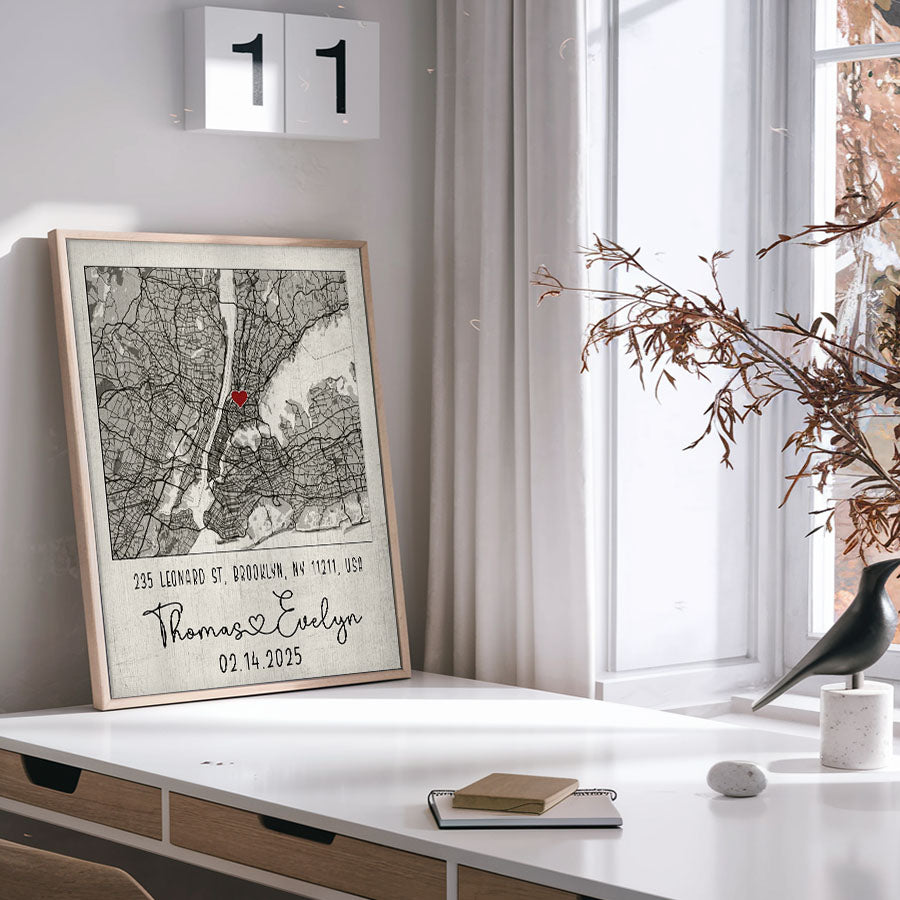 Personalized Valentine’s Day Gifts for Husband | Map Valentine