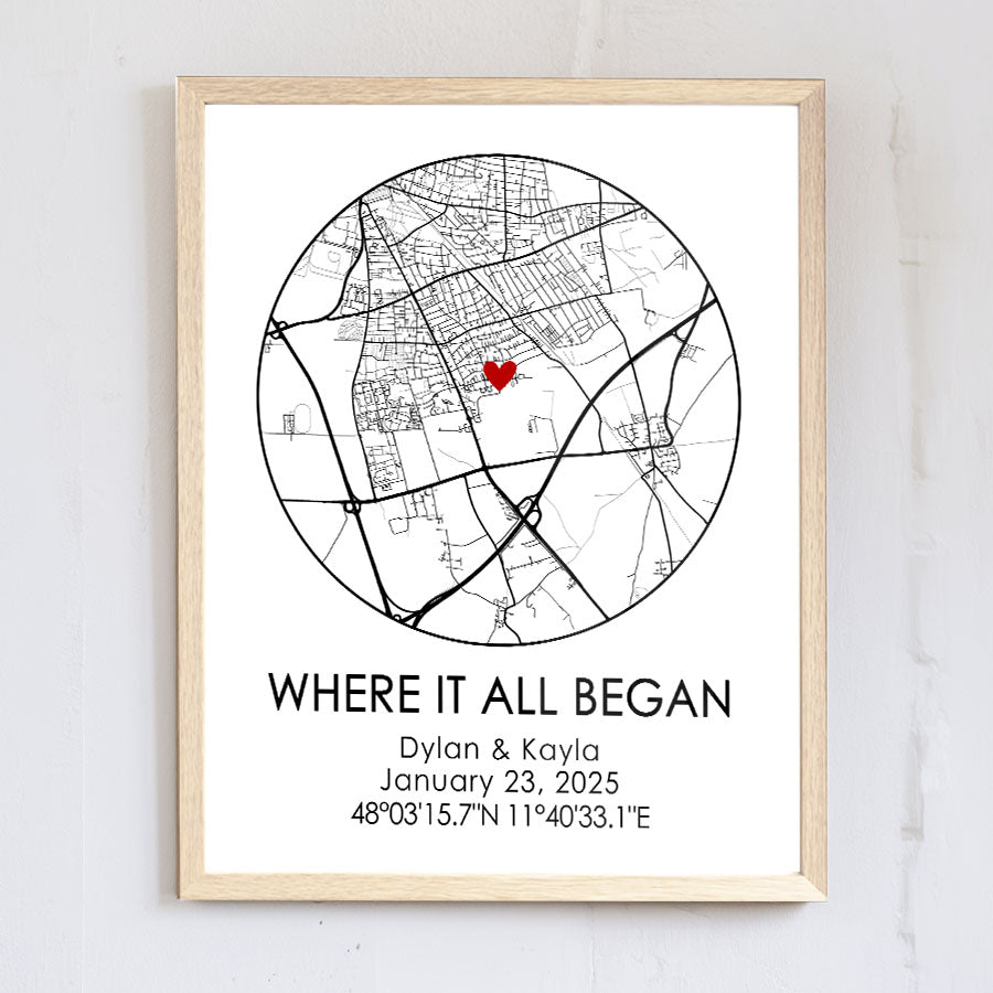 Personalized Valentine’s Day Gifts for Husband | Custom Map Print
