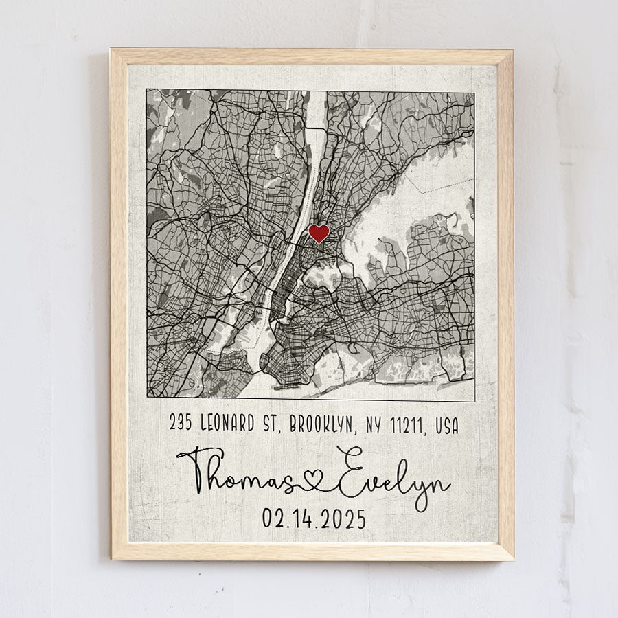 Personalized Valentine’s Day Gifts for Husband | Map Valentine