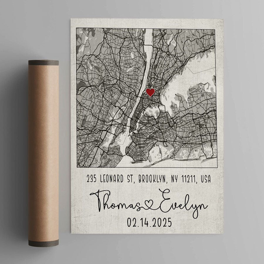 Personalized Valentine’s Day Gifts for Husband | Map Valentine