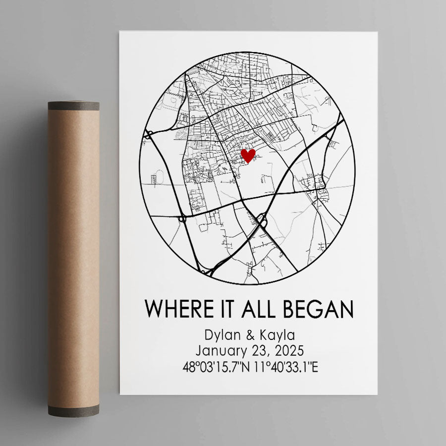 Personalized Valentine’s Day Gifts for Husband | Custom Map Print