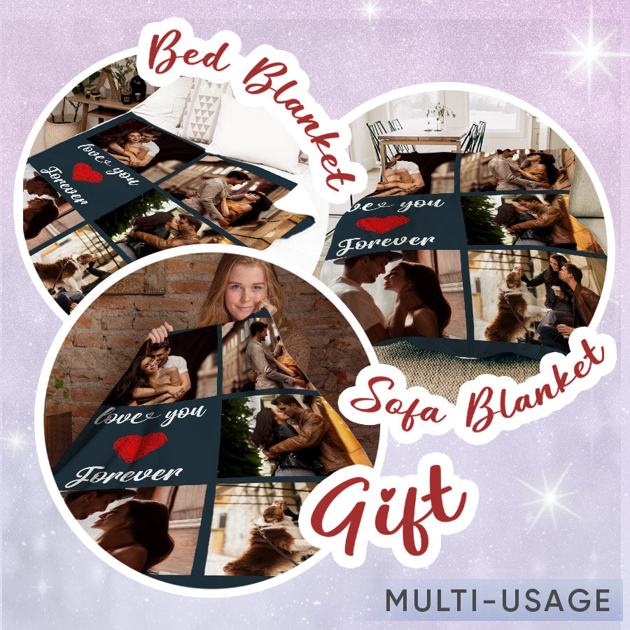 Personalized Valentine’s Gifts for Him | Custom Blanket with Pictures