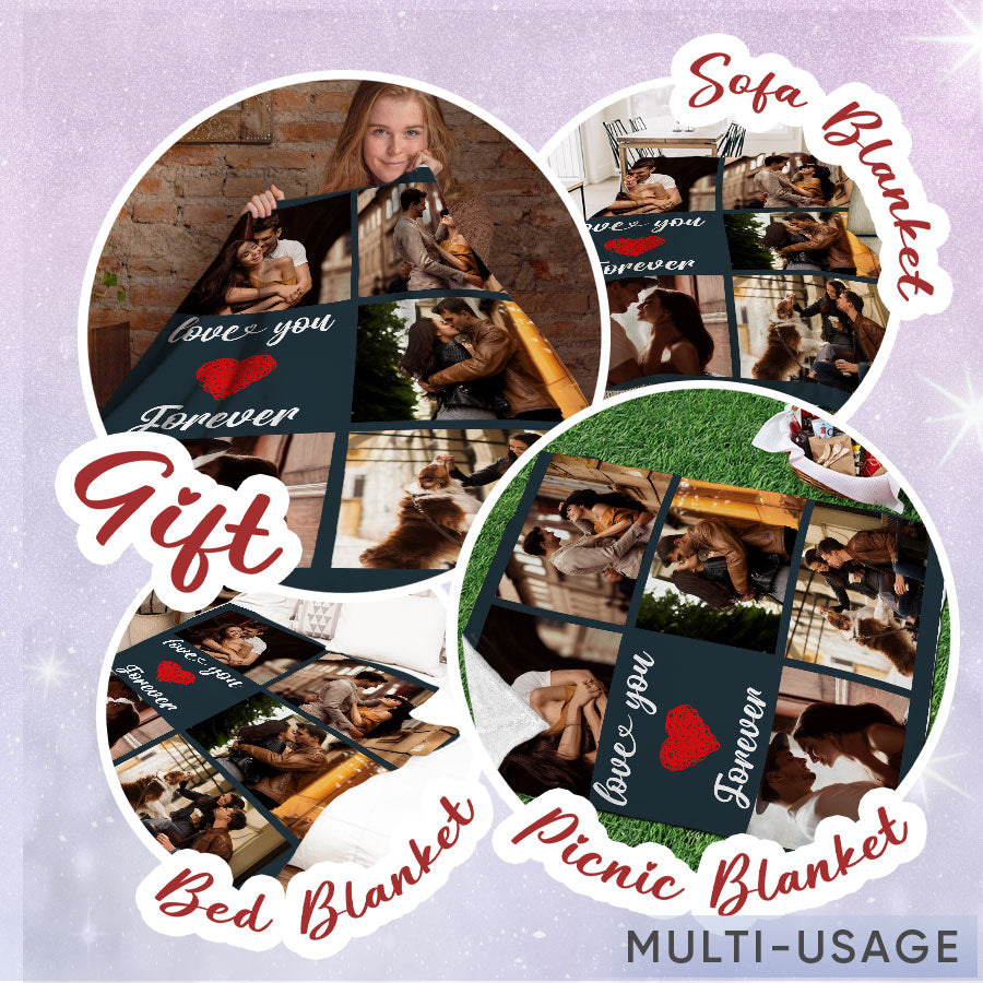 Personalized Valentine’s Gifts for Him | Custom Blanket with Pictures