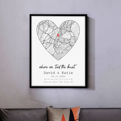 Personalized Valentines Day Gifts For Boyfriend | Custom Map Prints