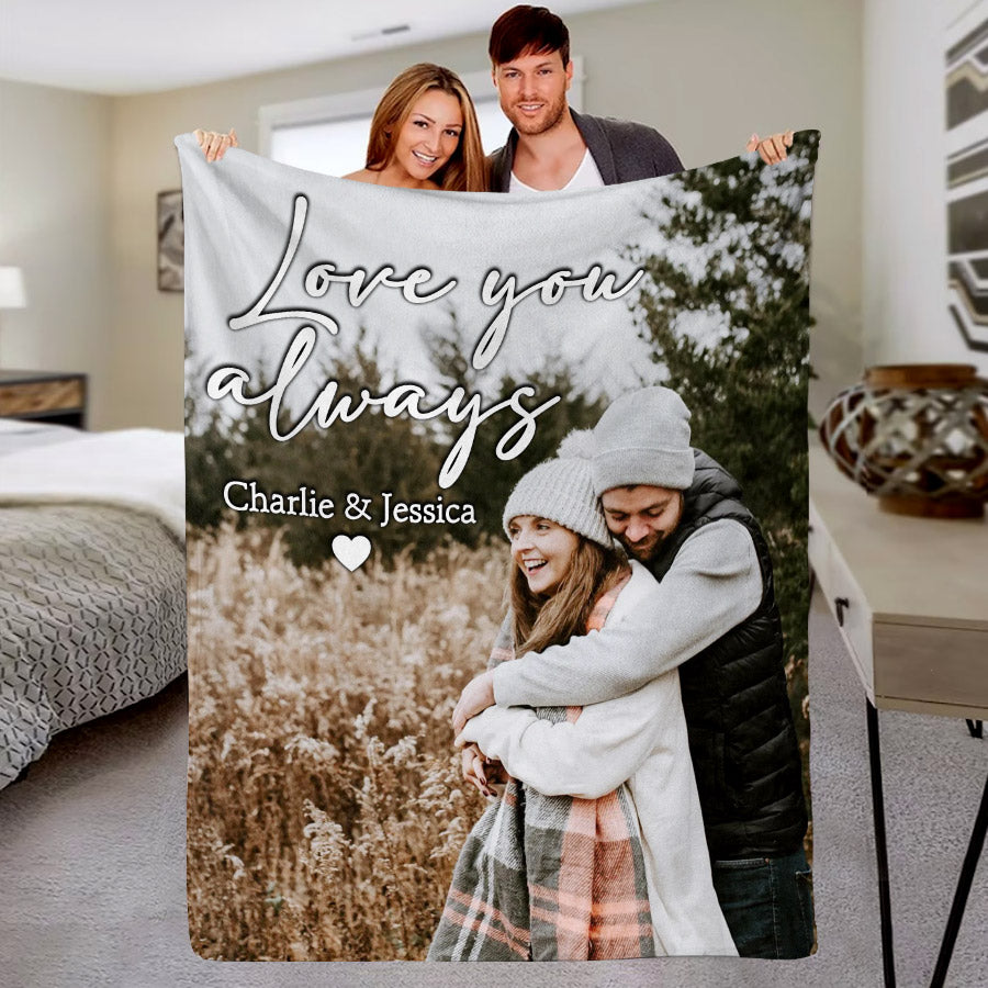 Personalized Valentines Day Gifts for Boyfriend | Custom Photo Blanket