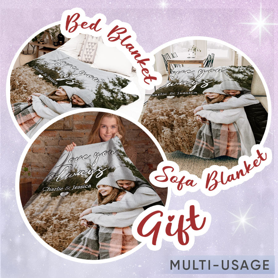Personalized Valentines Day Gifts for Boyfriend | Custom Photo Blanket
