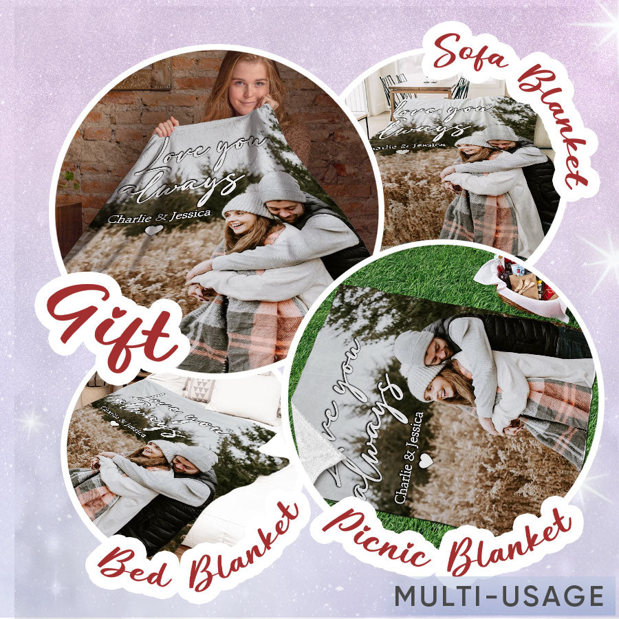 Personalized Valentines Day Gifts for Boyfriend | Custom Photo Blanket