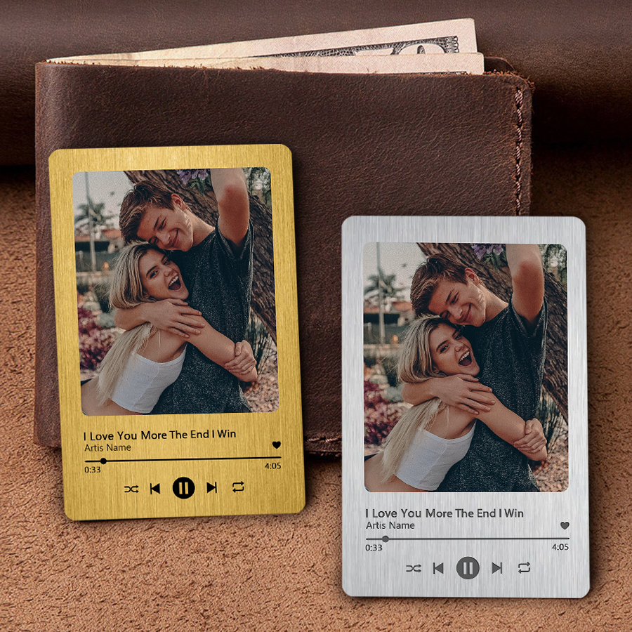 Personalized Valentines Day Gifts for Him | Custom Song Wallet Insert Card