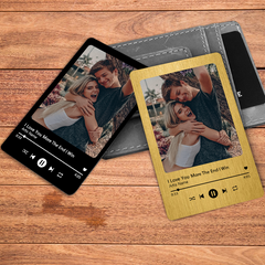 Personalized Valentines Day Gifts for Him | Custom Song Wallet Insert Card
