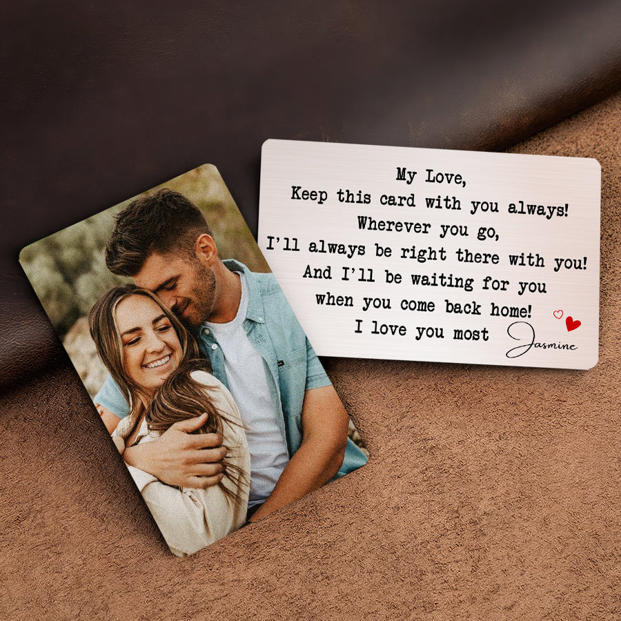 Personalized Valentines Day Gifts | Custom Valentines Gifts for Him | Wallet Card Insert