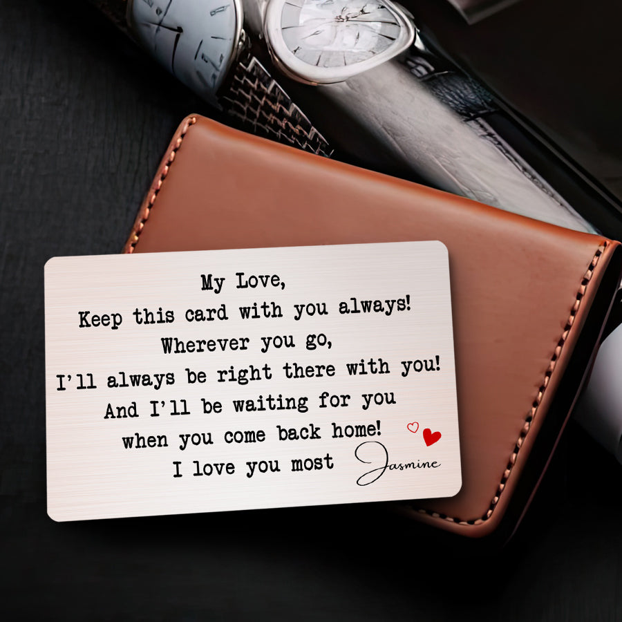Personalized Valentines Day Gifts | Custom Valentines Gifts for Him | Wallet Card Insert