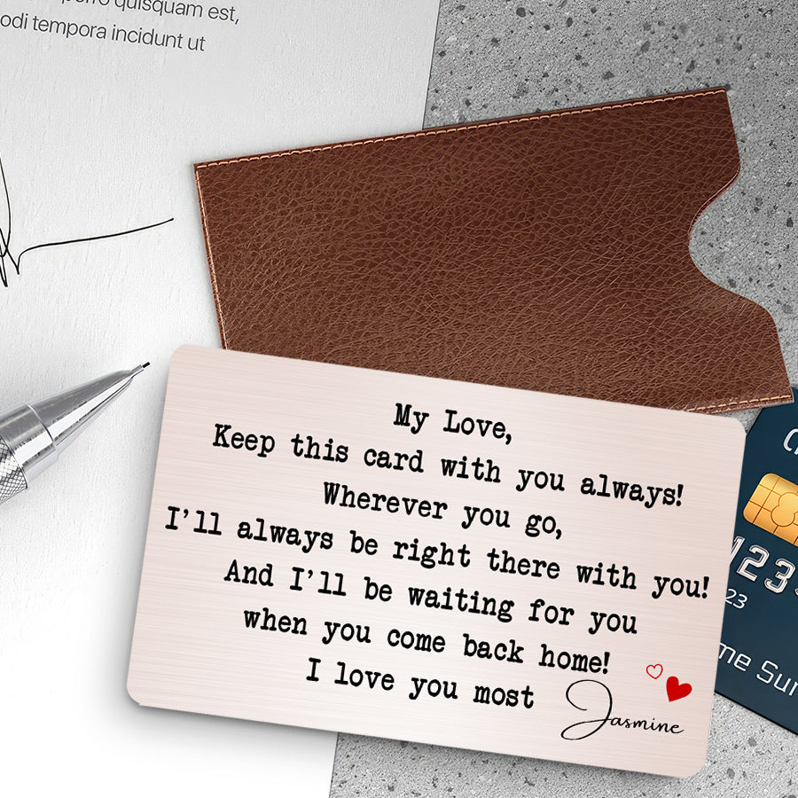 Personalized Valentines Day Gifts | Custom Valentines Gifts for Him | Wallet Card Insert