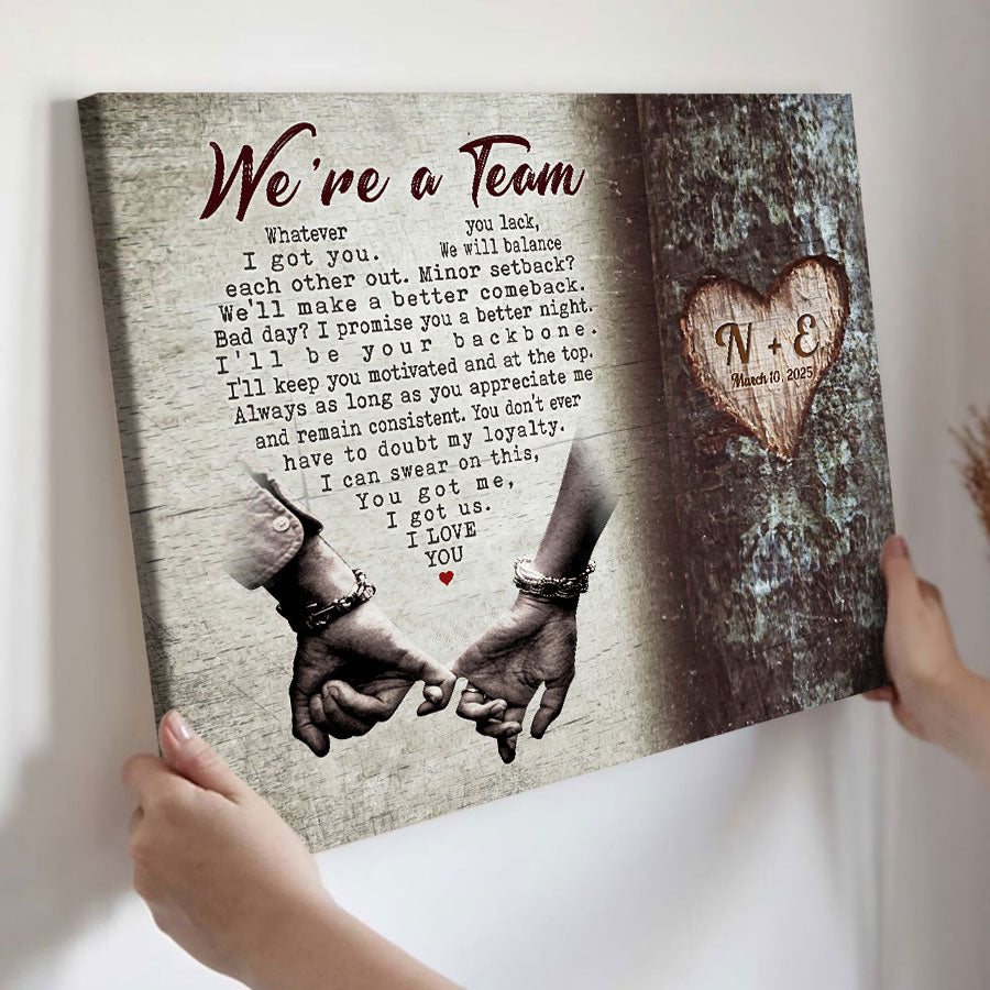 Personalized Valentines Gift for Him | Custom Canvas Print