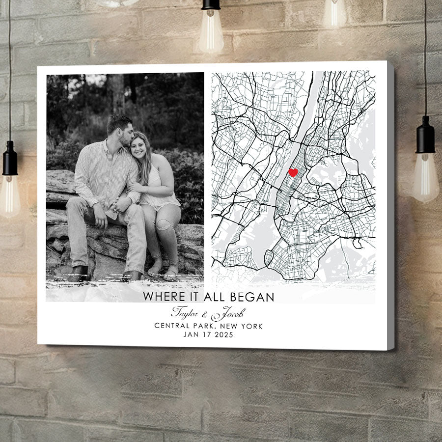 Personalized Valentines Gift for Him | Map Valentine