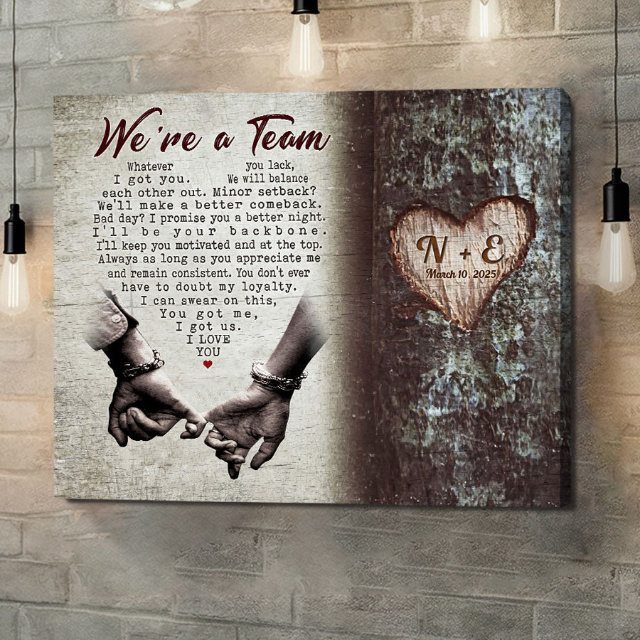 Personalized Valentines Gift for Him | Custom Canvas Print
