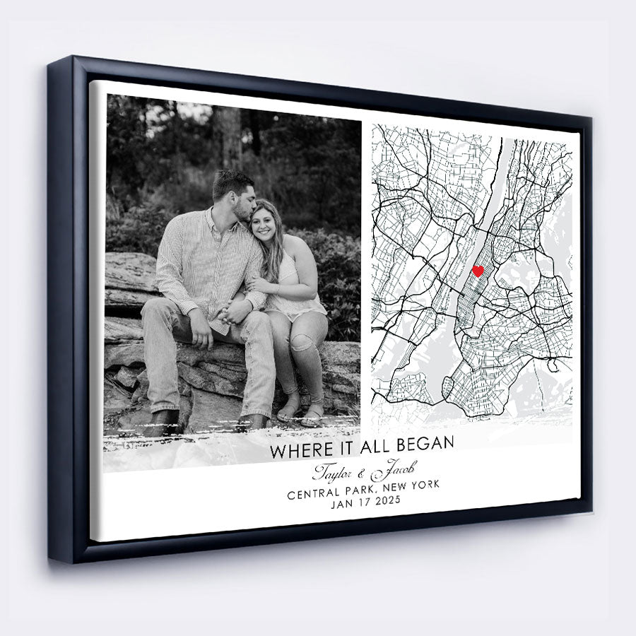 Personalized Valentines Gift for Him | Map Valentine