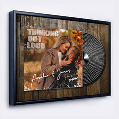 Personalized Valentines Gift for Him | Vinyl Record Canvas Painting