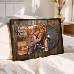 Personalized Valentines Gift for Him | Vinyl Record Canvas Painting